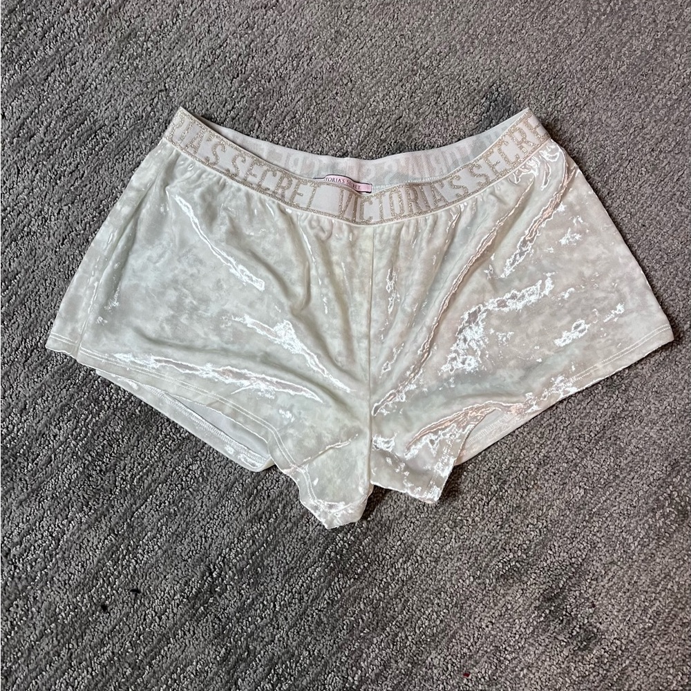 Victoria's Secret White Velvet Shorts